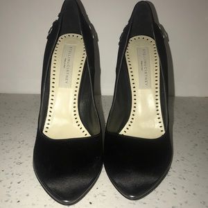 Stella McCartney Black Satin/Silver Metal SZ 39.5